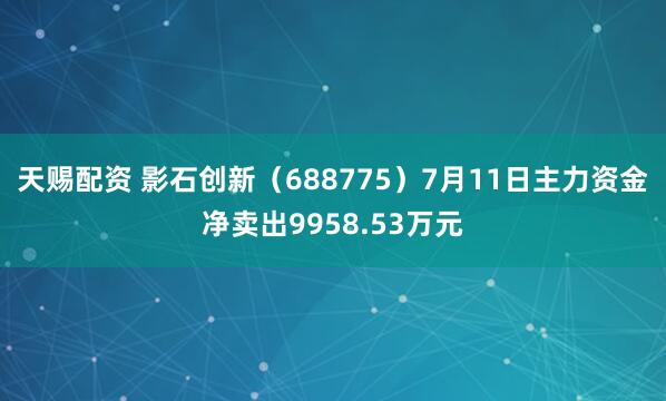 天赐配资 影石创新（688775）7月11日主力资金净卖出9958.53万元